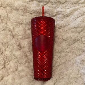 Starbucks Red Textured Tumbler with Straw